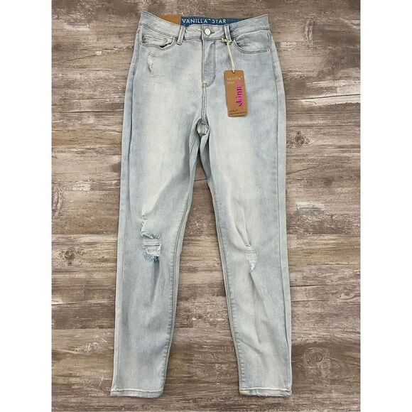 Vanilla Star Denim - Vanilla Star High Rise Skinny Jeans Ankle Cropped Distressed Juniors Size 7